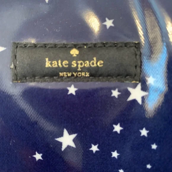 NWT Kate Spade Daycation Night Sky Bon Vinyl Blue Stars Tote Bag - Picture 5 of 6
